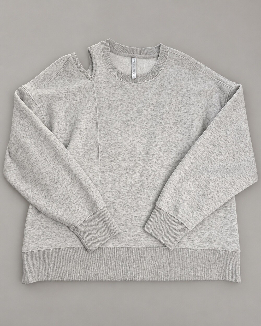 Fabletics Light Gray Sweatshirt Shoulder Cutout Women's Medium